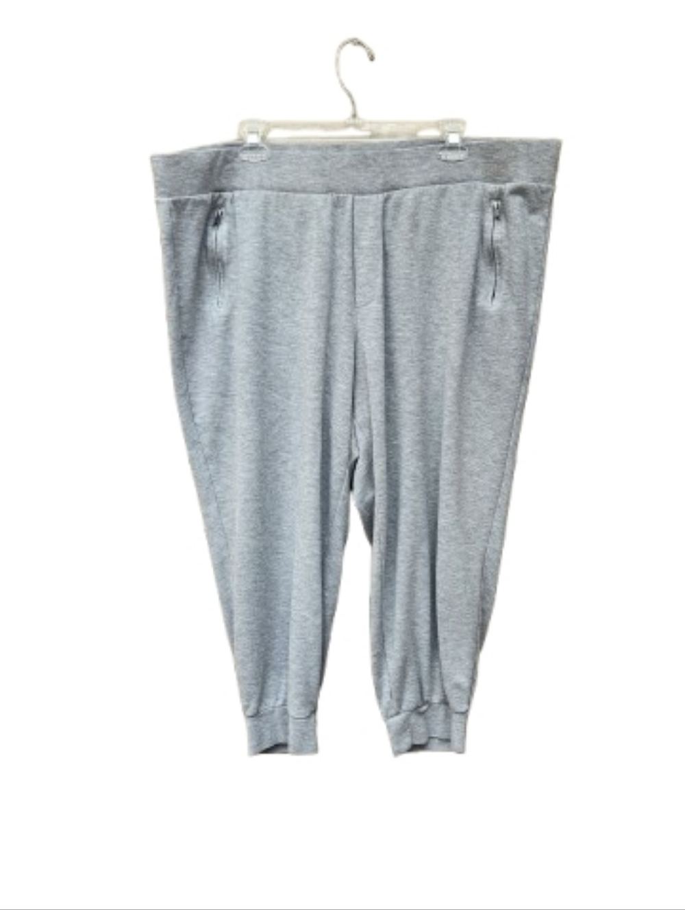 Torrid Plus Gray Jogger Style Lounge Capris Zipper Accents Casual Solid